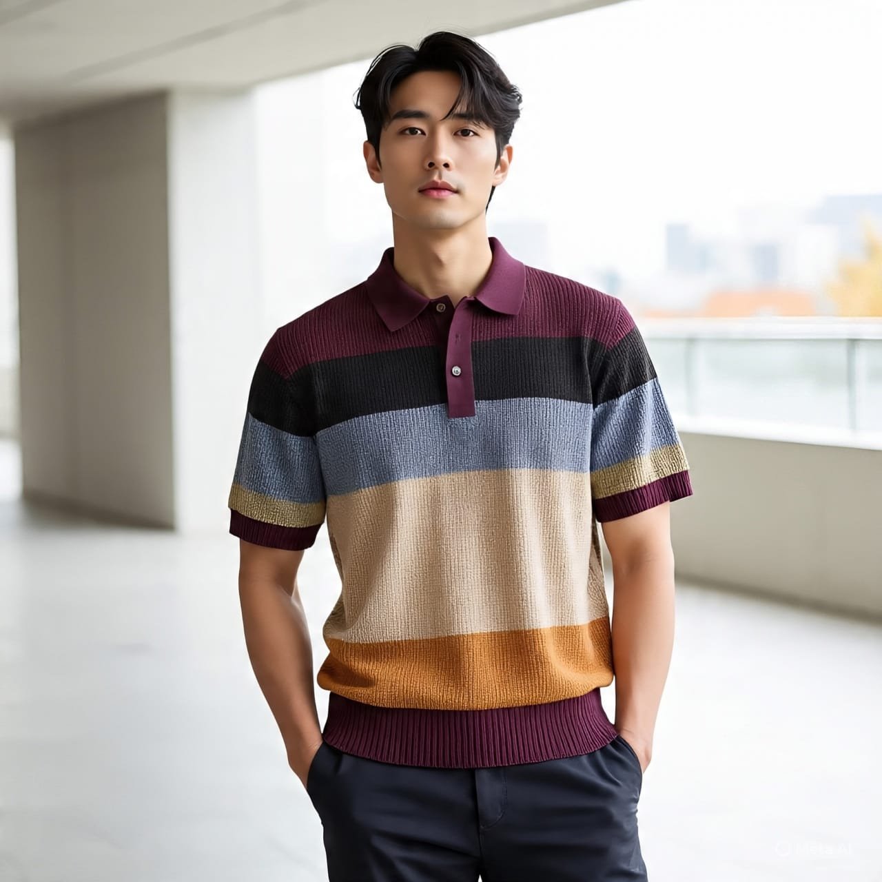 STRIPER COTTON T-SHIRT